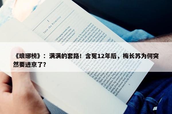 《琅琊榜》：满满的套路！含冤12年后，梅长苏为何突然要进京了？