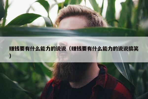 赚钱要有什么能力的说说（赚钱要有什么能力的说说搞笑）