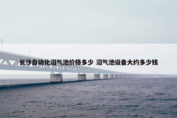 长沙自动化沼气池价格多少 沼气池设备大约多少钱