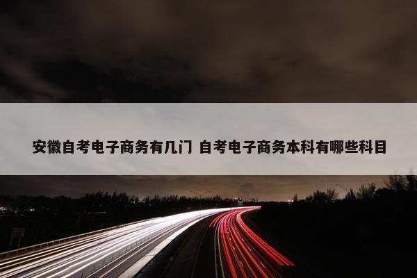 安徽自考电子商务有几门 自考电子商务本科有哪些科目