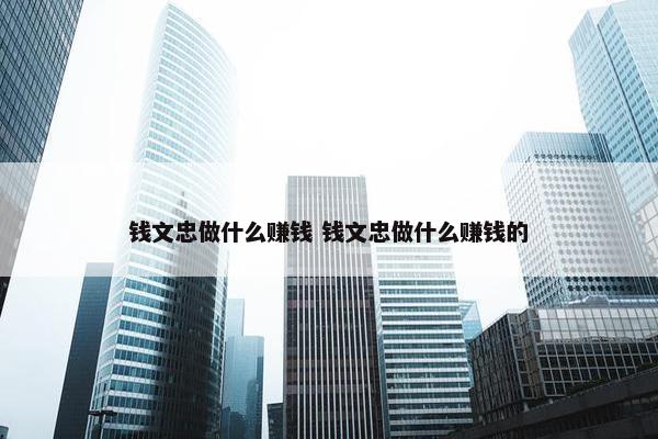 钱文忠做什么赚钱 钱文忠做什么赚钱的