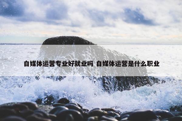 自媒体运营专业好就业吗 自媒体运营是什么职业