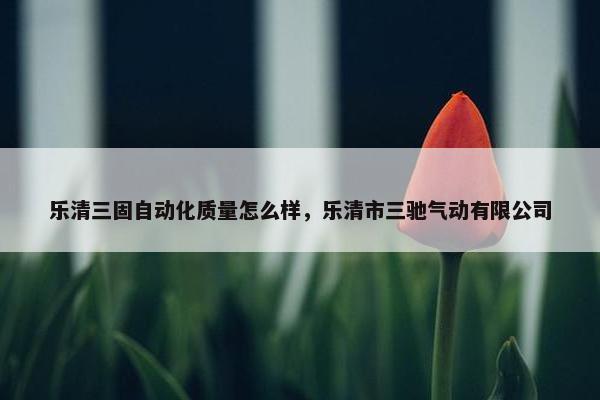 乐清三固自动化质量怎么样，乐清市三驰气动有限公司