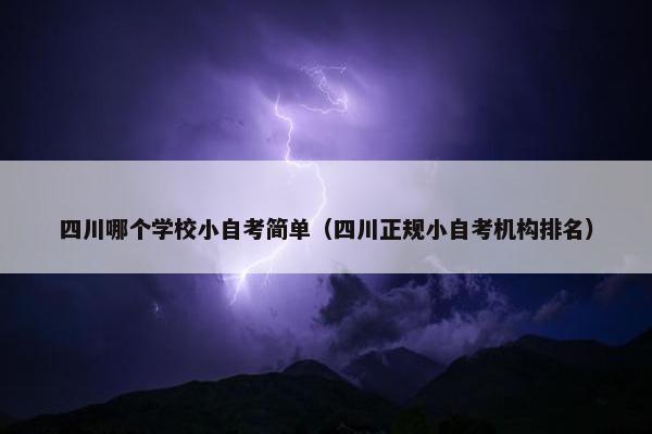 四川哪个学校小自考简单（四川正规小自考机构排名）