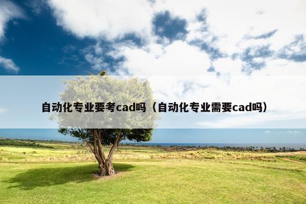 自动化专业要考cad吗（自动化专业需要cad吗）