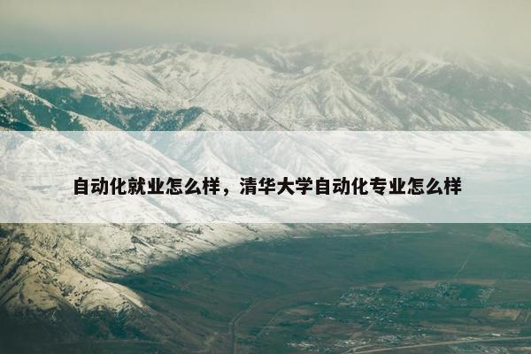 自动化就业怎么样，清华大学自动化专业怎么样