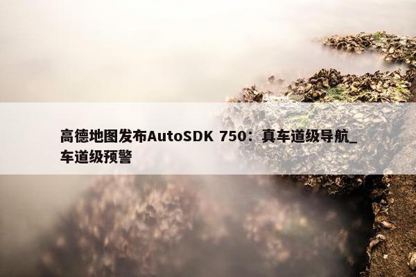 高德地图发布AutoSDK 750：真车道级导航_车道级预警