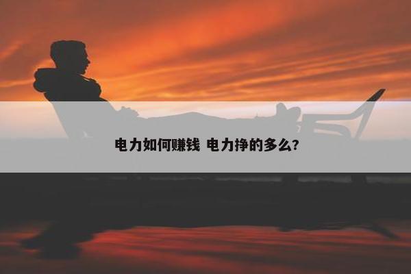 电力如何赚钱 电力挣的多么?