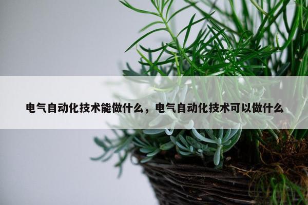 电气自动化技术能做什么，电气自动化技术可以做什么