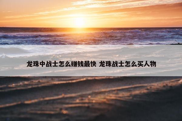 龙珠中战士怎么赚钱最快 龙珠战士怎么买人物