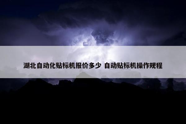 湖北自动化贴标机报价多少 自动贴标机操作规程