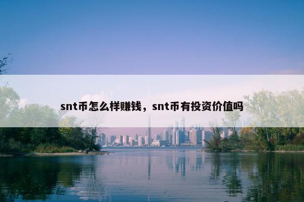 snt币怎么样赚钱，snt币有投资价值吗