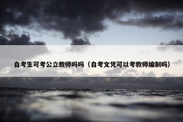 自考生可考公立教师吗吗（自考文凭可以考教师编制吗）