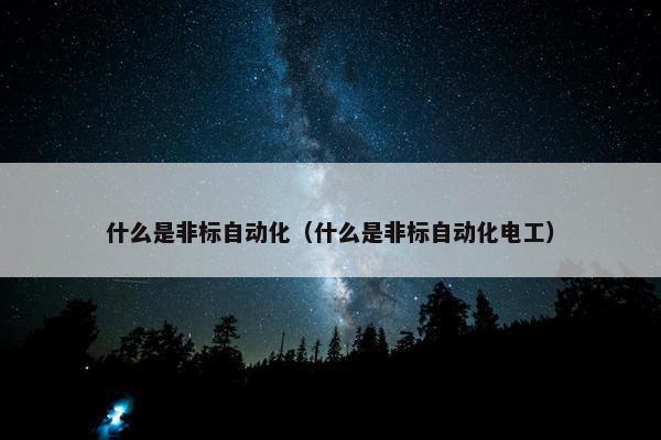 什么是非标自动化（什么是非标自动化电工）