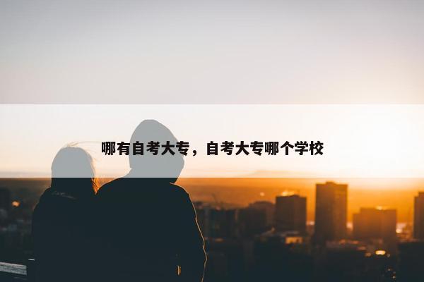 哪有自考大专，自考大专哪个学校