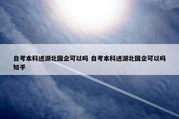 自考本科进湖北国企可以吗 自考本科进湖北国企可以吗知乎