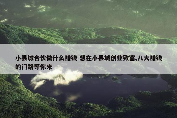 小县城合伙做什么赚钱 想在小县城创业致富,八大赚钱的门路等你来