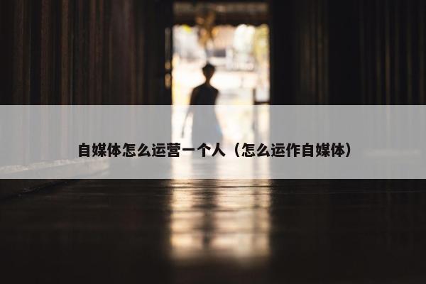 自媒体怎么运营一个人（怎么运作自媒体）