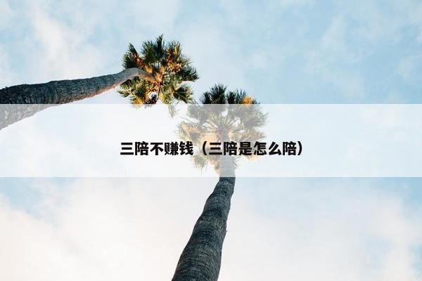 三陪不赚钱（三陪是怎么陪）