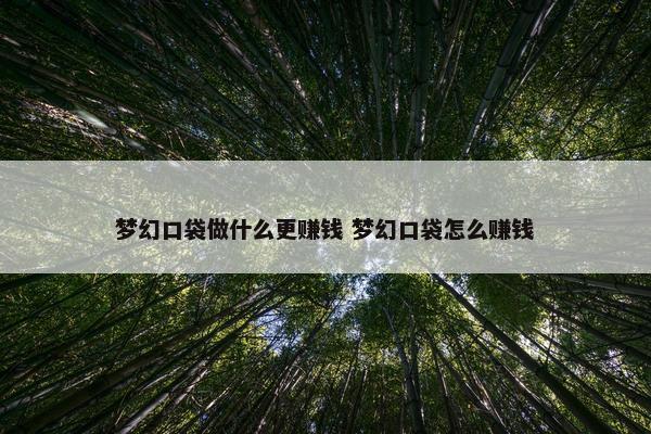 梦幻口袋做什么更赚钱 梦幻口袋怎么赚钱