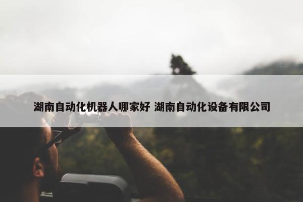 湖南自动化机器人哪家好 湖南自动化设备有限公司