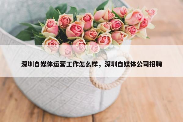 深圳自媒体运营工作怎么样，深圳自媒体公司招聘