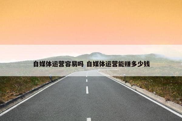 自媒体运营容易吗 自媒体运营能赚多少钱