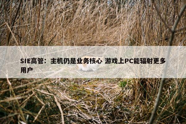 SIE高管：主机仍是业务核心 游戏上PC能辐射更多用户