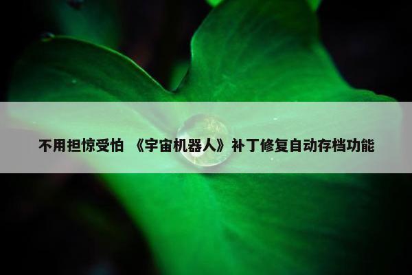 不用担惊受怕 《宇宙机器人》补丁修复自动存档功能