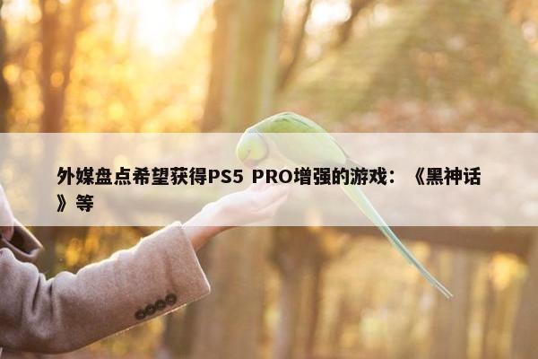 外媒盘点希望获得PS5 PRO增强的游戏：《黑神话》等