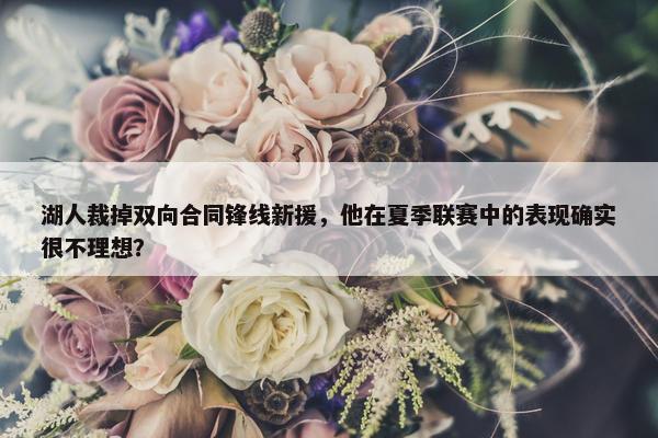 湖人裁掉双向合同锋线新援，他在夏季联赛中的表现确实很不理想？