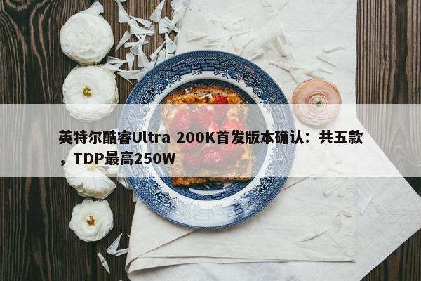 英特尔酷睿Ultra 200K首发版本确认：共五款，TDP最高250W