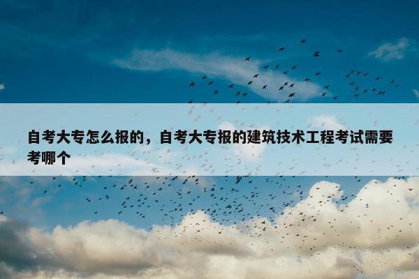 自考大专怎么报的，自考大专报的建筑技术工程考试需要考哪个