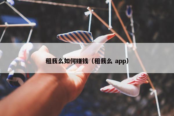 租我么如何赚钱（租我么 app）