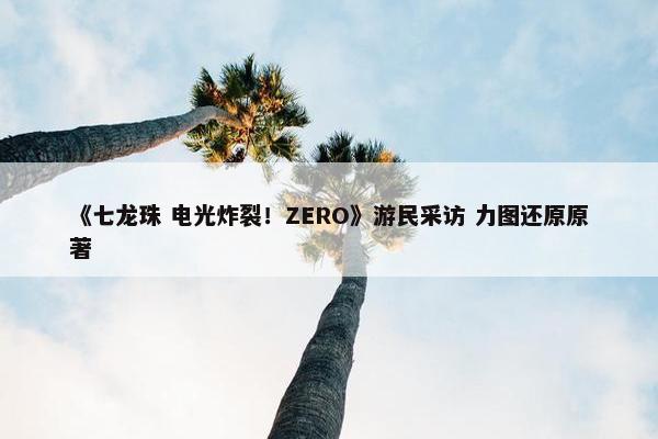 《七龙珠 电光炸裂！ZERO》游民采访 力图还原原著