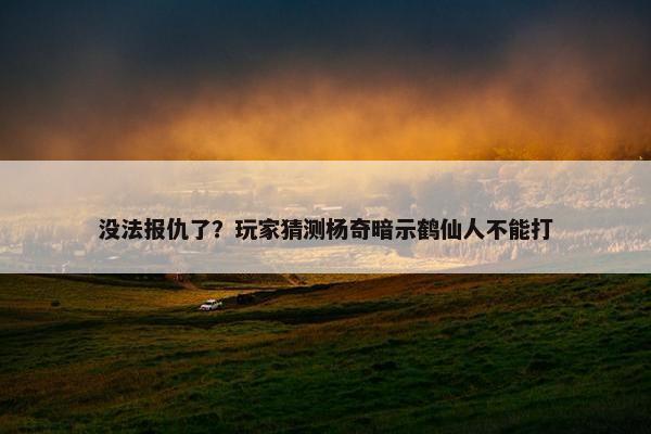 没法报仇了？玩家猜测杨奇暗示鹤仙人不能打