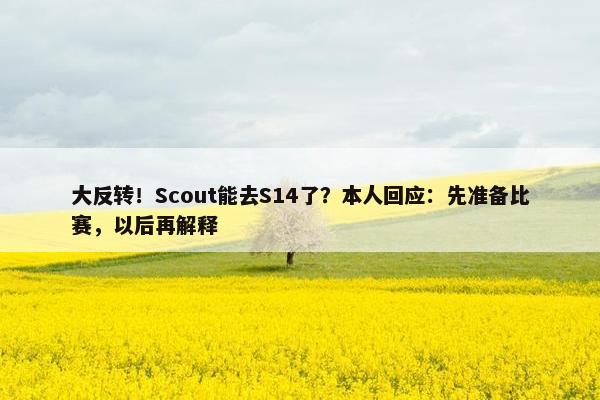 大反转！Scout能去S14了？本人回应：先准备比赛，以后再解释