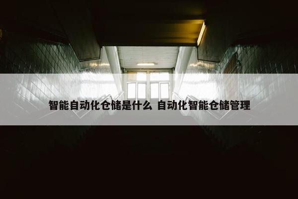 智能自动化仓储是什么 自动化智能仓储管理