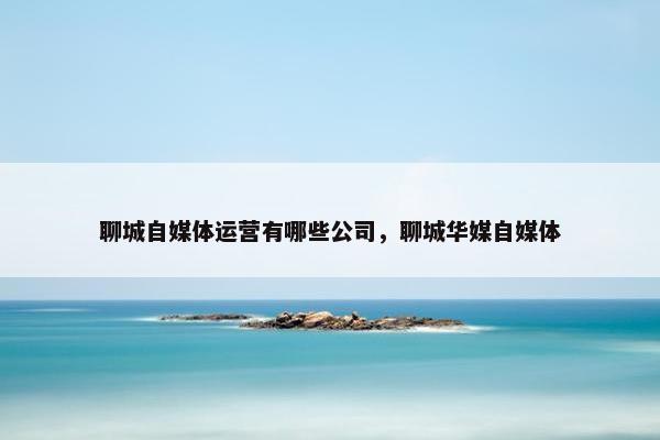 聊城自媒体运营有哪些公司，聊城华媒自媒体