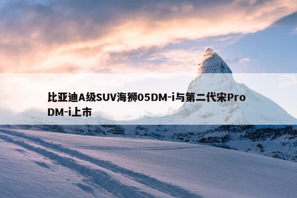 比亚迪A级SUV海狮05DM-i与第二代宋Pro DM-i上市