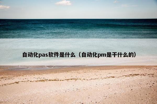 自动化pas软件是什么（自动化pm是干什么的）