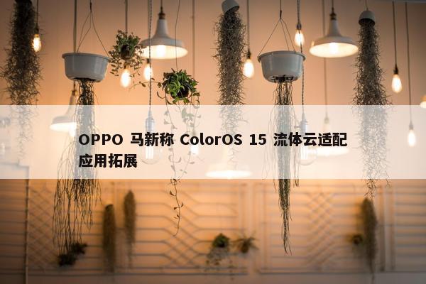 OPPO 马新称 ColorOS 15 流体云适配应用拓展