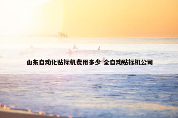 山东自动化贴标机费用多少 全自动贴标机公司