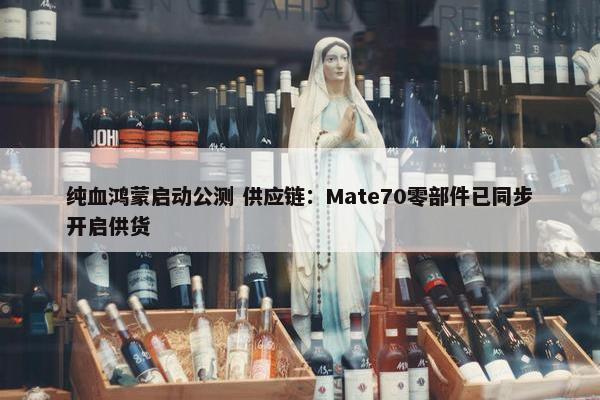 纯血鸿蒙启动公测 供应链：Mate70零部件已同步开启供货