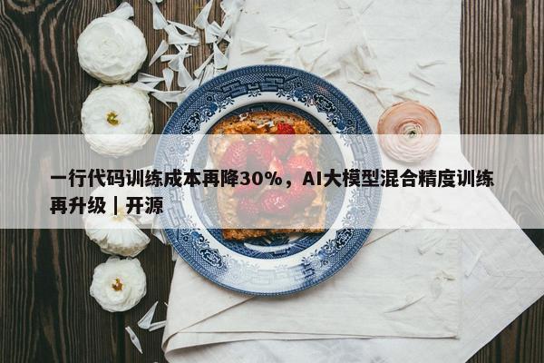 一行代码训练成本再降30%，AI大模型混合精度训练再升级｜开源