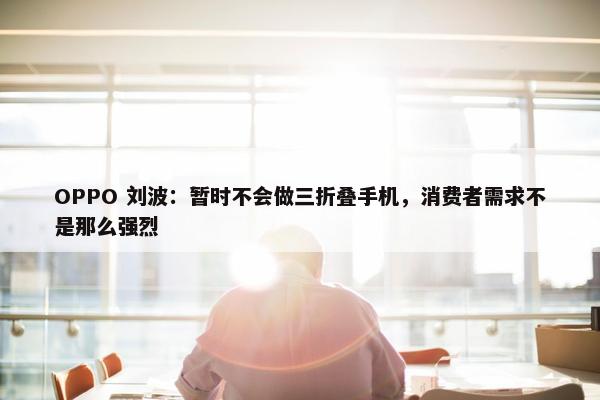 OPPO 刘波：暂时不会做三折叠手机，消费者需求不是那么强烈