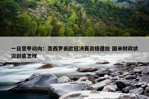 一日意甲动向：圣西罗丢欧冠决赛资格遭批 国米财政状况到底怎样