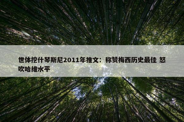 世体挖什琴斯尼2011年推文：称赞梅西历史最佳 怒吹哈维水平