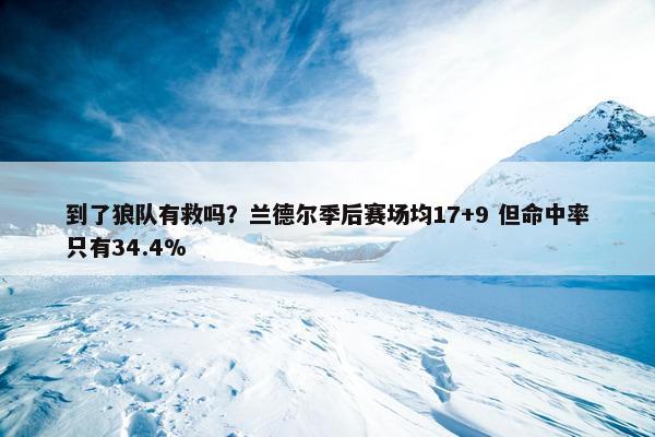 到了狼队有救吗？兰德尔季后赛场均17+9 但命中率只有34.4%