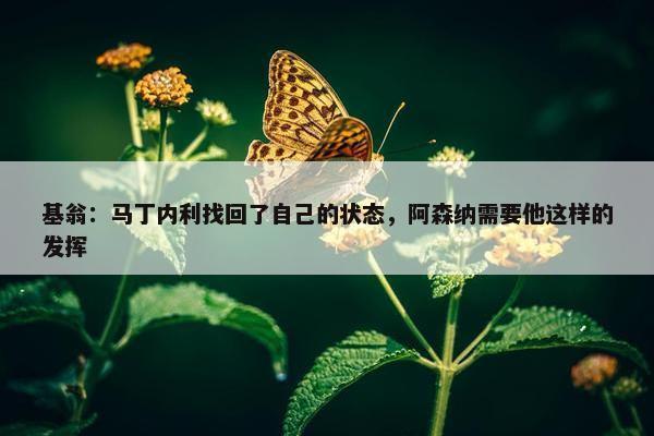 基翁：马丁内利找回了自己的状态，阿森纳需要他这样的发挥